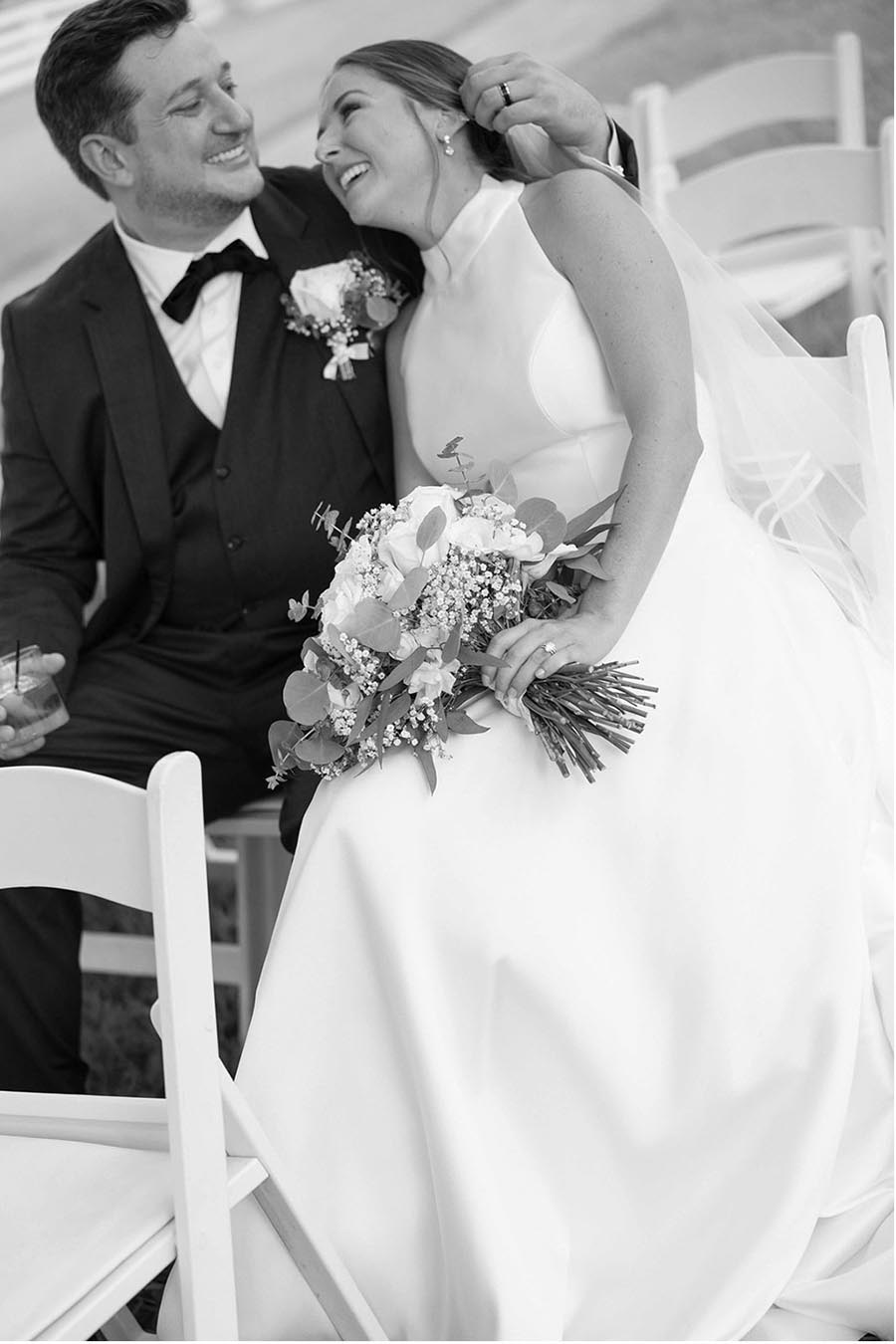 - 11 candid picture of the bride and groom sitting next to each other after their wedding