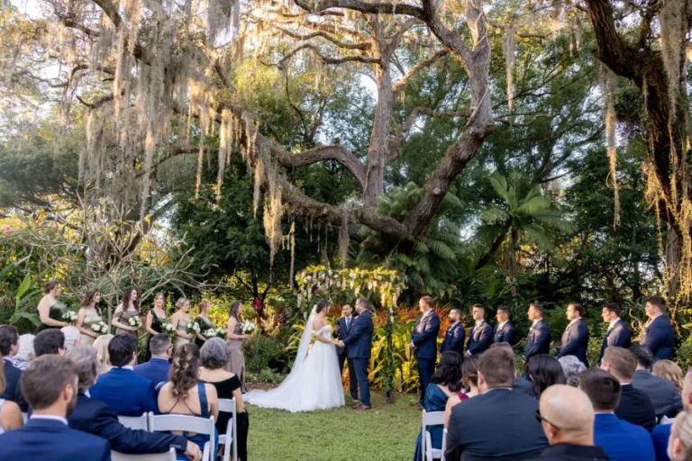 Outdoor wedding at Azalea Lodge at Mead Gardens Central Florida
