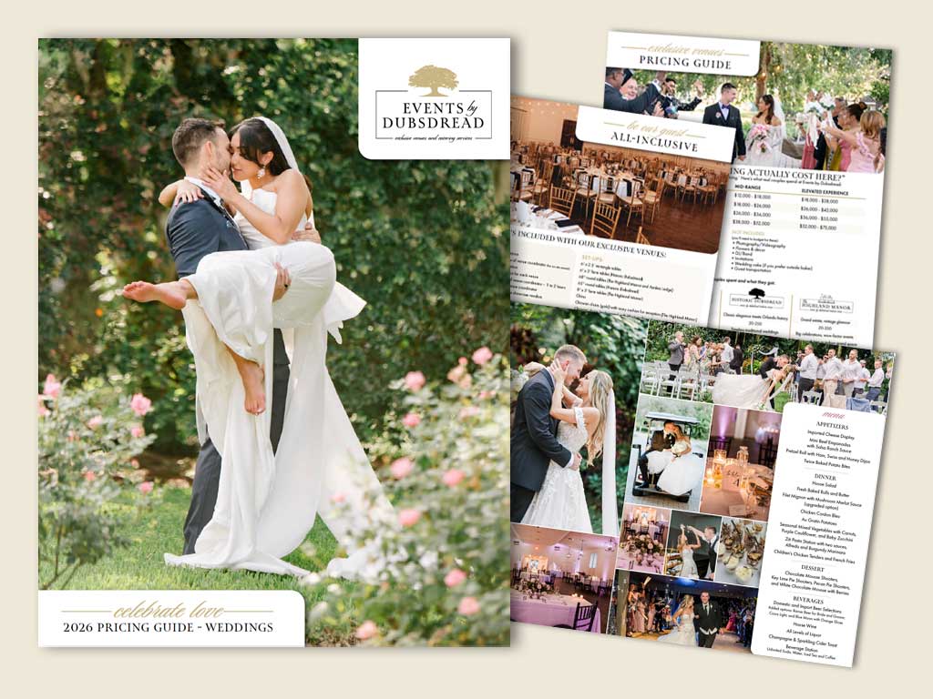 Wedding Pricing Guide by Events by Dubsdread 2026