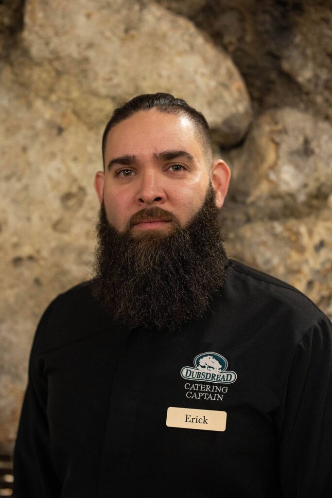Orlando Dubsdread Chef Erick dressed in black uniform